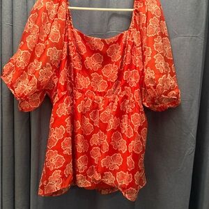 Cato patterned orange Women's Top